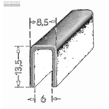 VOORRUITRUBBER U MODEL VOORRUITRUBBER U MODEL